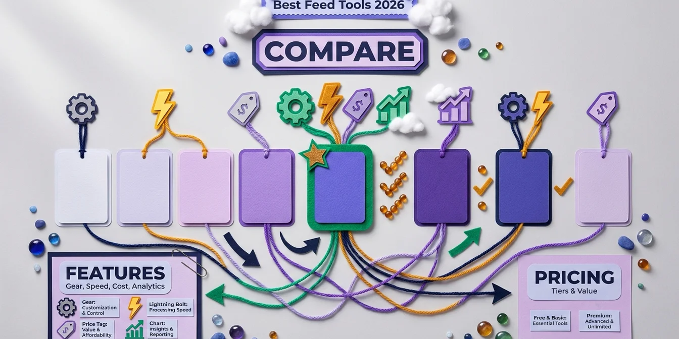 Comparison table of the best feed management tools 2026 with pricing and feature overview
